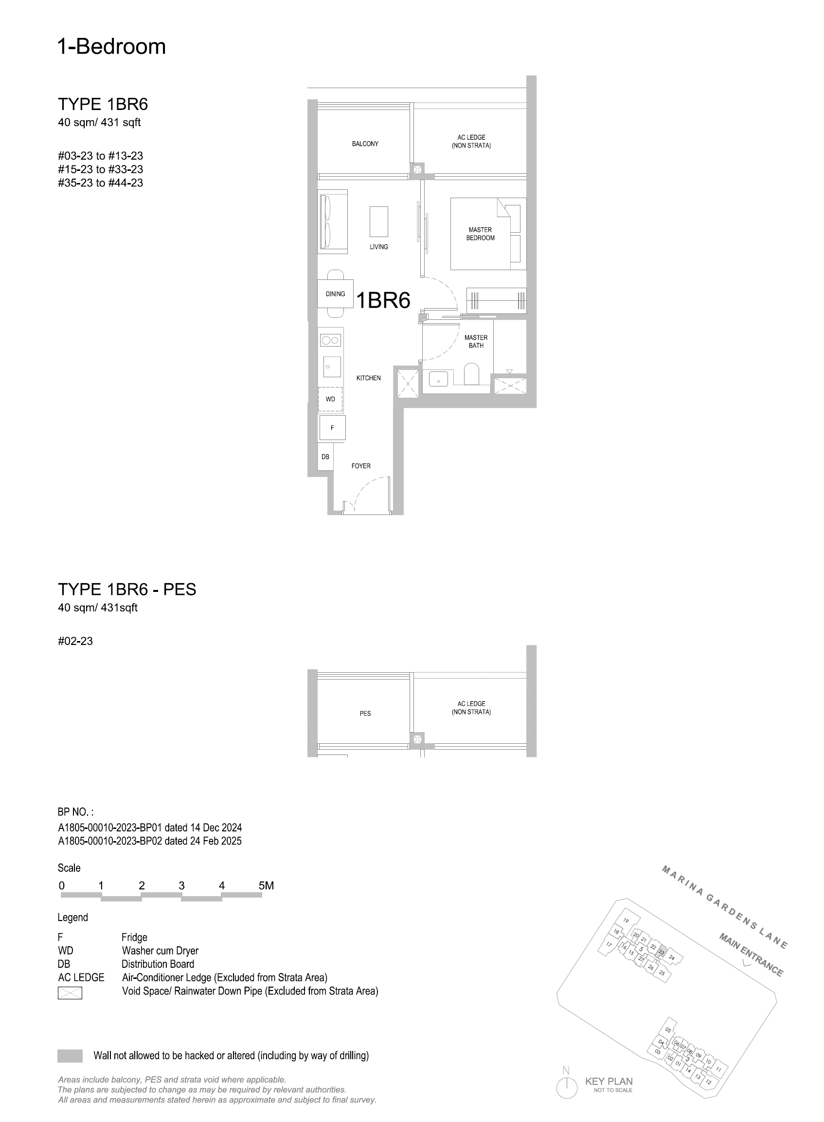 One Marina Gardens 1 Bedroom Floor Plan 7