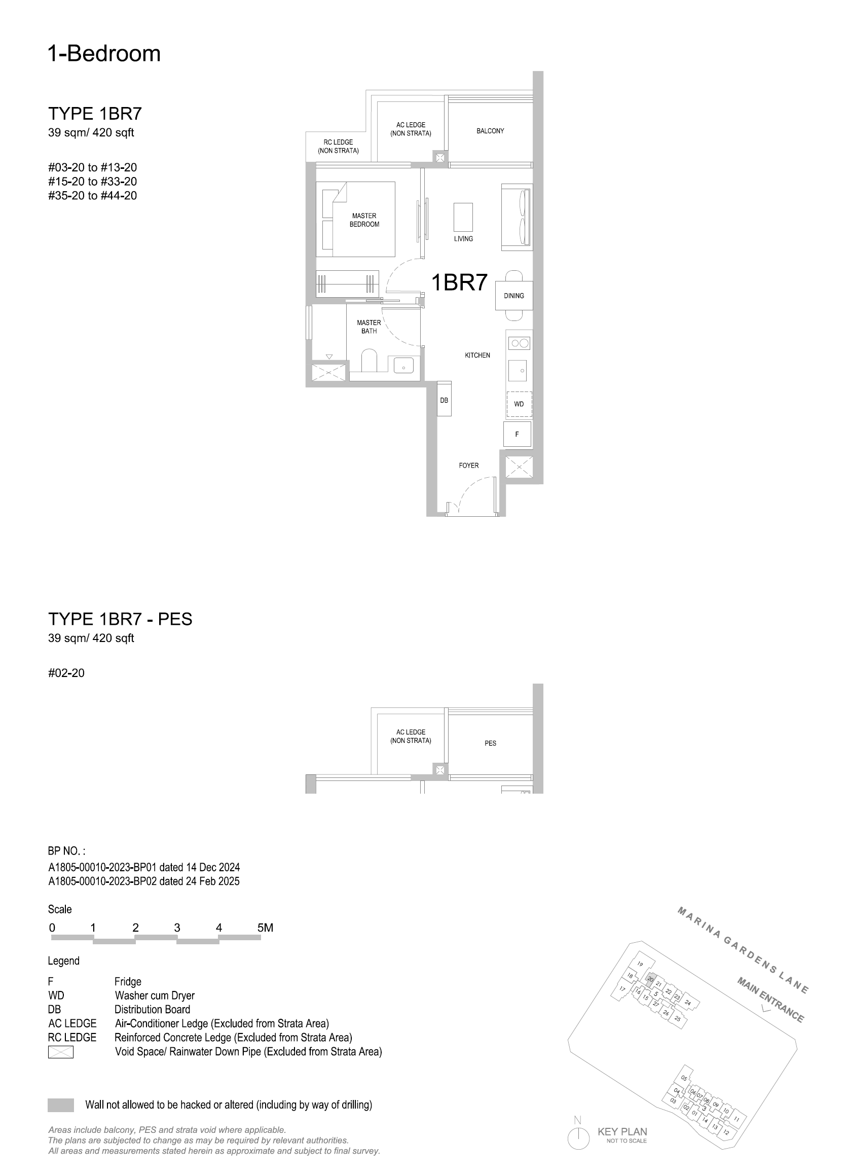 One Marina Gardens 1 Bedroom Floor Plan 8