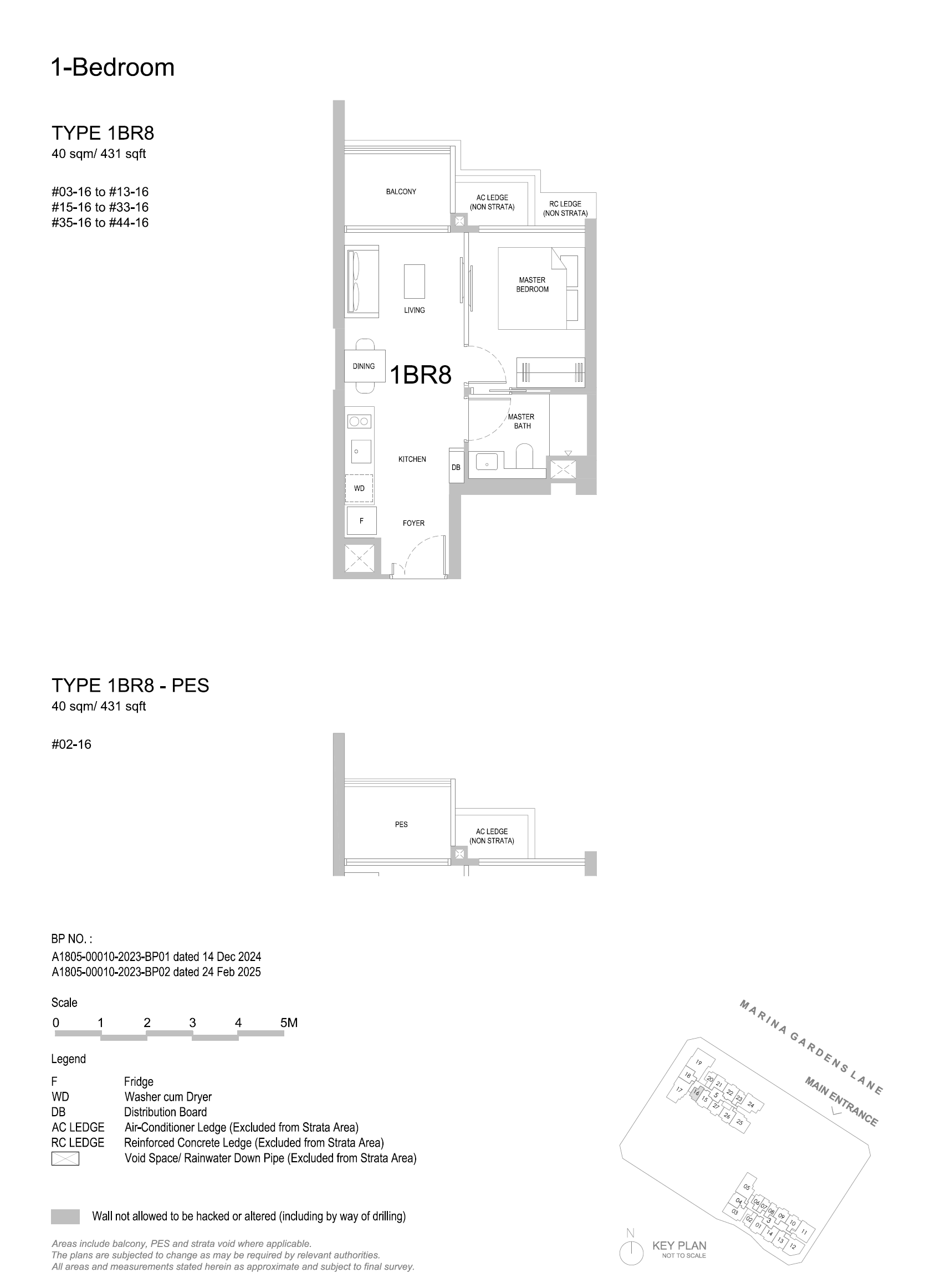 One Marina Gardens 1 Bedroom Floor Plan 10
